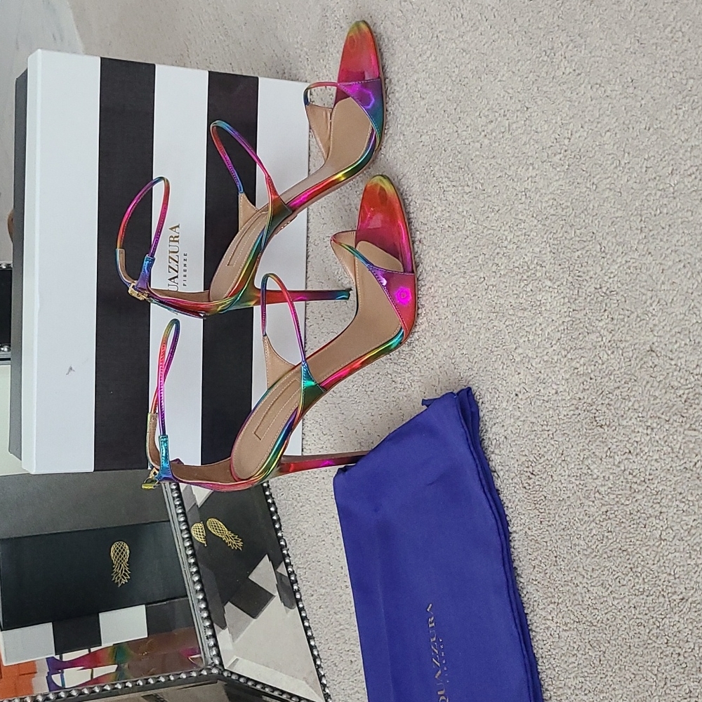 Aquazzura Firenze Minute Sandal Multicolor Heels NEW IN BOX!!